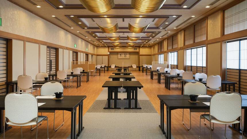 浜名湖わんわんパラダイスホテルのレストラン会場|静岡県浜名湖の犬と泊まれる温泉宿で愛犬同伴可能な食事処