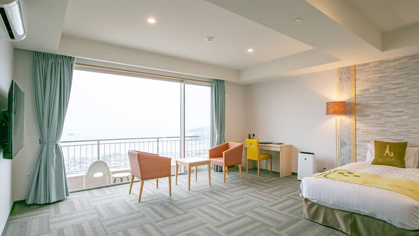 ホテル旬香 瀬戸内牛窓リゾート オーシャンビュー客室 愛犬とくつろげる広々空間