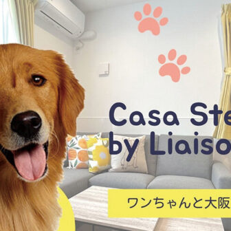 ペットと泊まれる宿『Casa Stella 8』のリビングルーム。明るい雰囲気で、愛犬と一緒に大阪旅行を楽しめる｜大阪府大阪ベイエリアの一棟貸しの犬と泊まれる宿 ｜専用駐車場付き一棟貸しの宿｜カーサステラ 8 by リエゾン