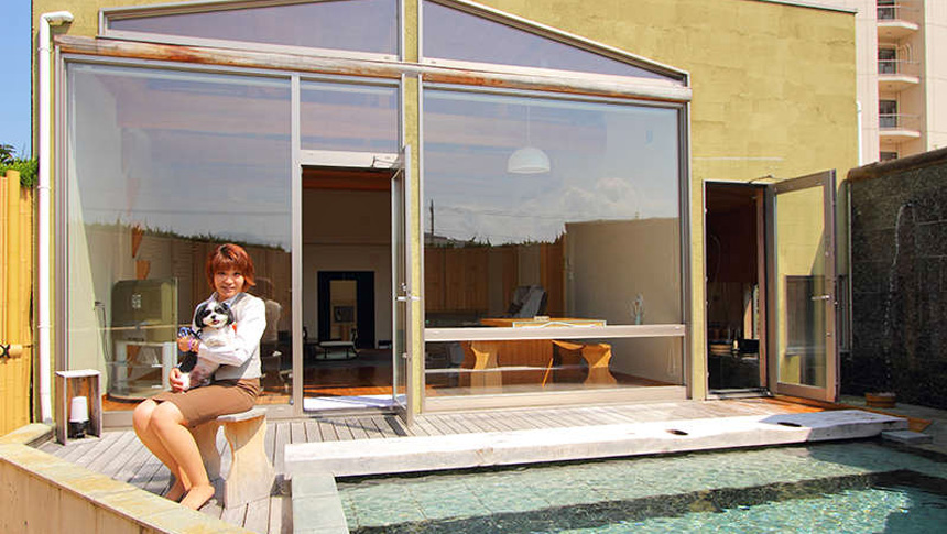 山梨県 富士山石和温泉郷|和モダンの斬新なデザイン！露天風呂付き離れホテル花いさわ「花れい」