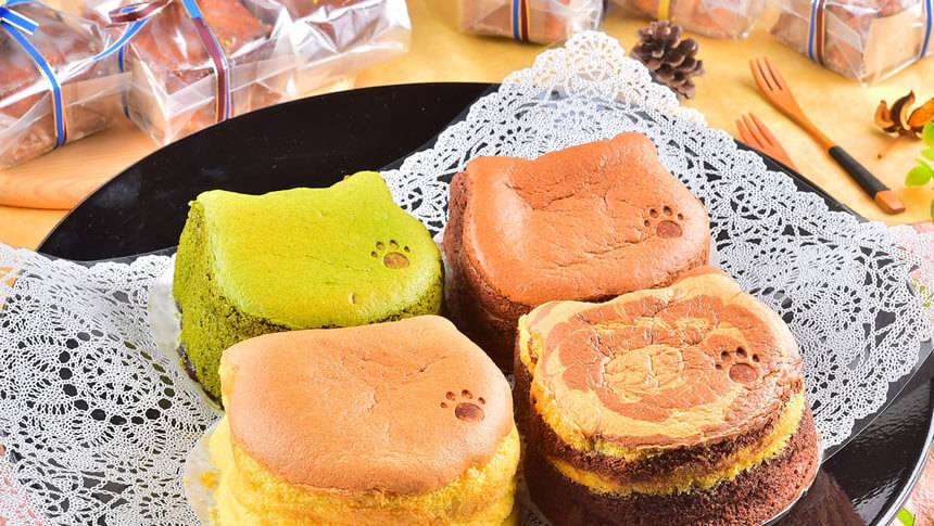 猫型フォルムと肉球マークが可愛い焼き菓子セット｜お宿本屋敷のスイーツ