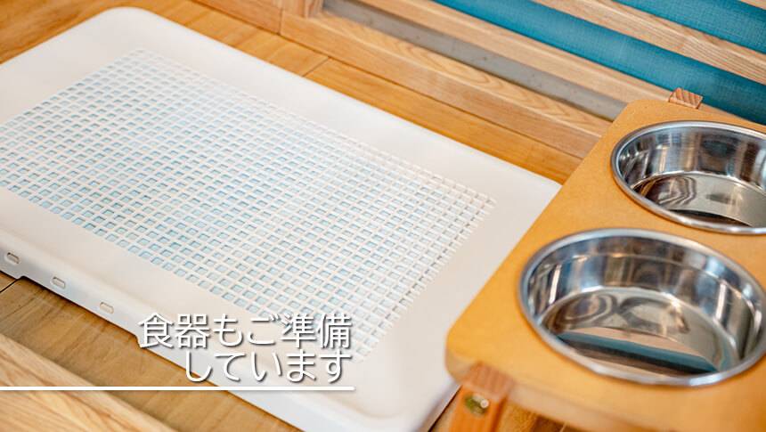 愛犬と滞在できる宮崎フェニックス・シーガイア・リゾートドッグフレンドリールームにはワンちゃんのアメニティも充実しています。