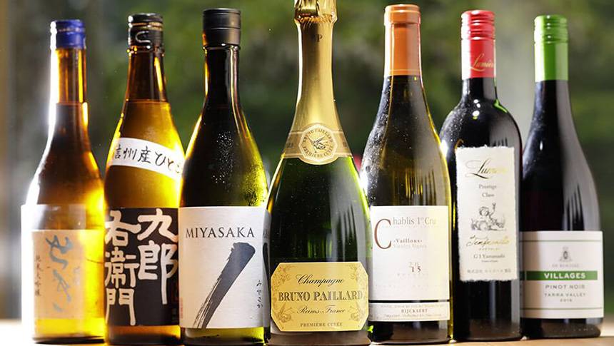 レジーナリゾート旧軽井沢で楽しめる日本酒やワインなどのドリンク