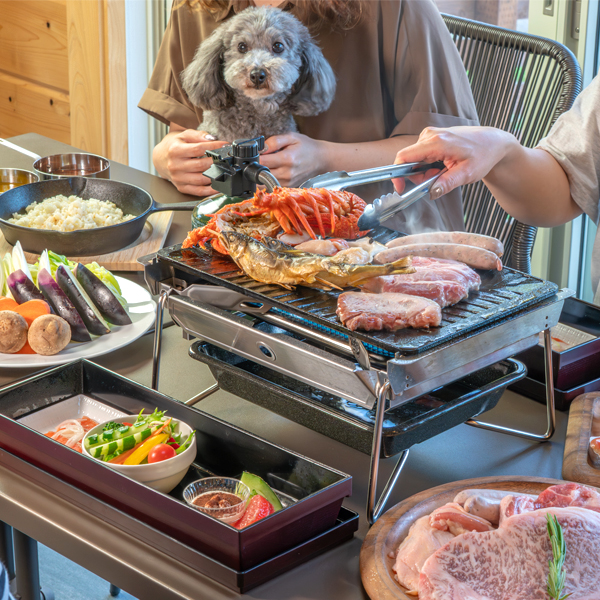 栃木県 那須・板室 エンゼルフォレスト那須 部屋食BBQ 愛犬とお部屋食